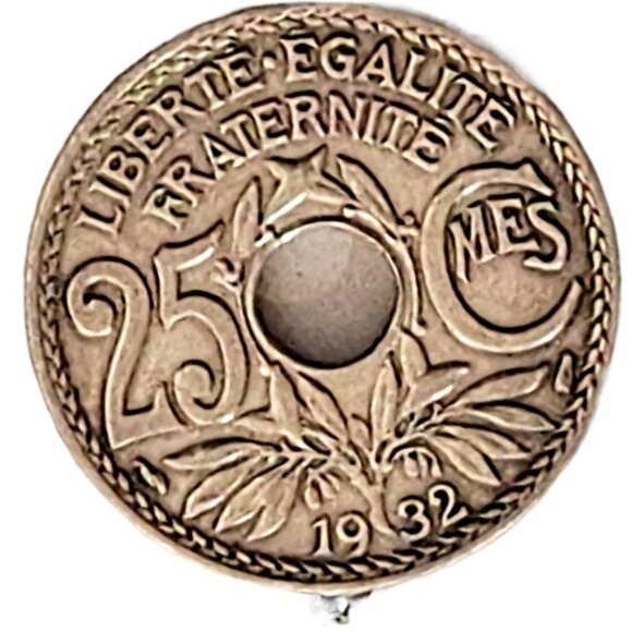 Vintage 7 Inch 5 French Coins Rope Chain Charm Silver Tone Bracelet - Picture 6 of 9